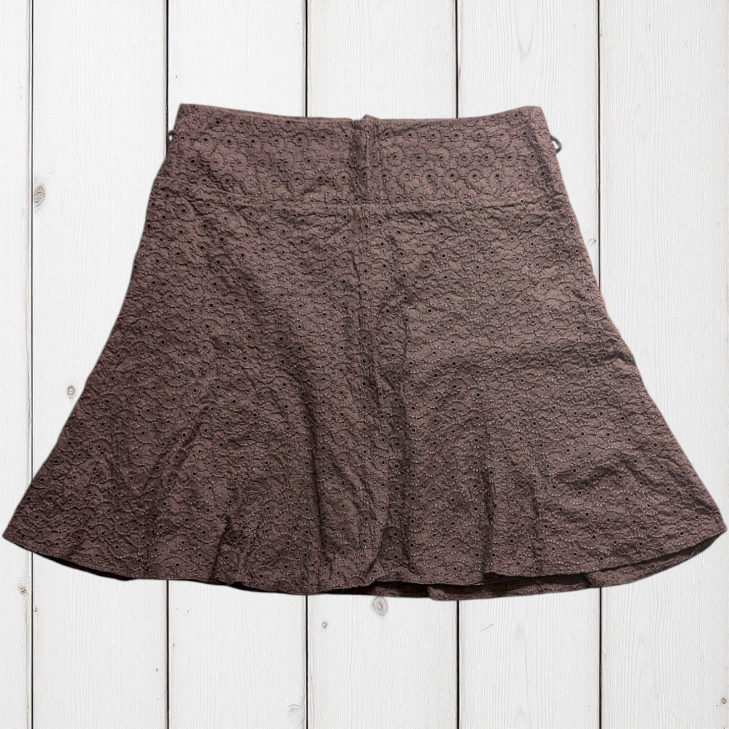 00's Brown Broderie Skirt