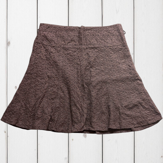 00's Brown Broderie Skirt