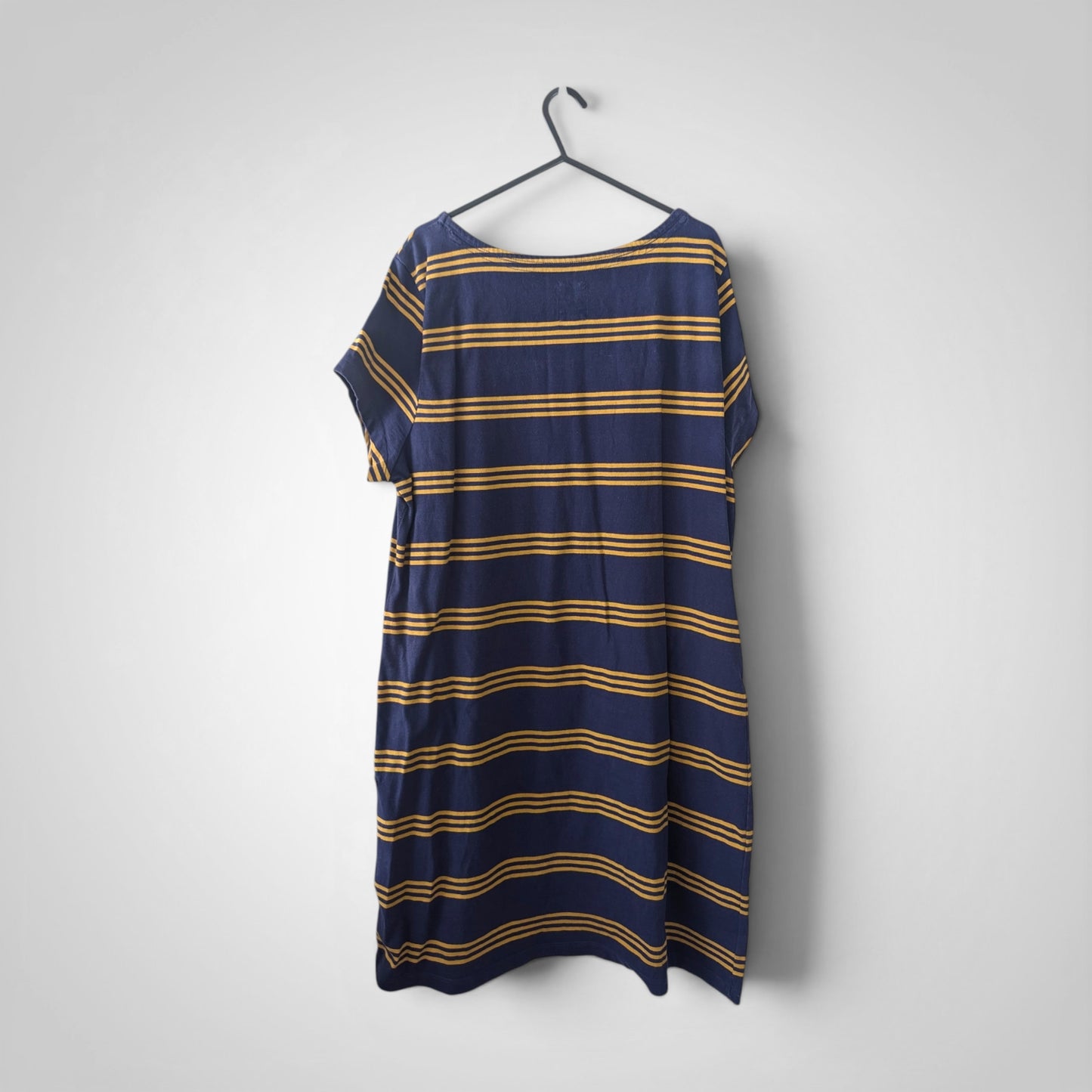 Navy & Mustard Striped Dress