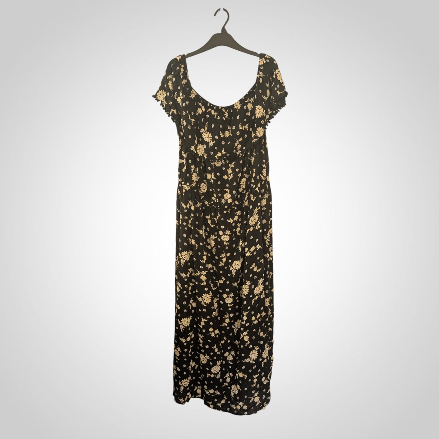 Capsule Black & Cream Floral Off The Shoulder Maxi Dress