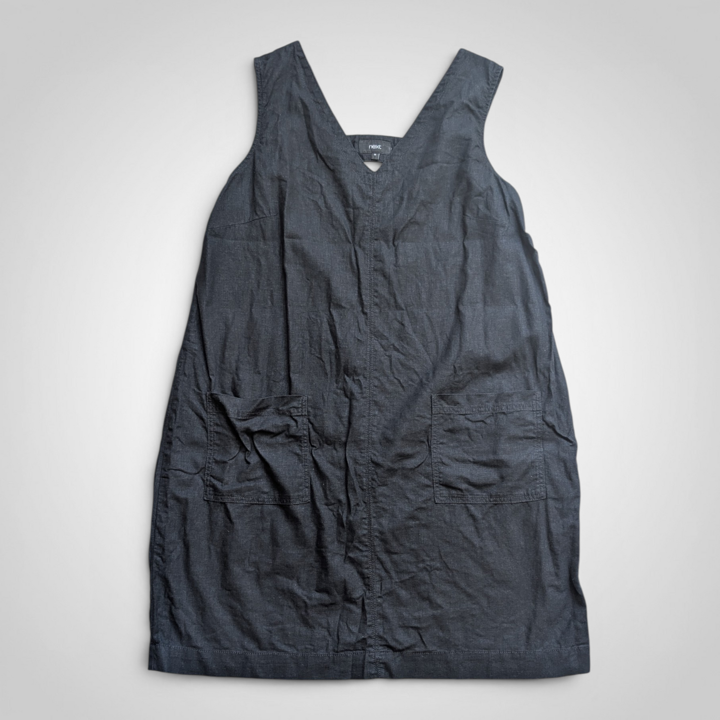 Next Linen Blend Black Dress