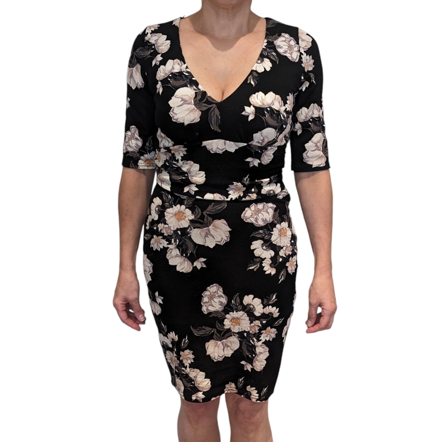 00's Jane Norman Black Floral Dress