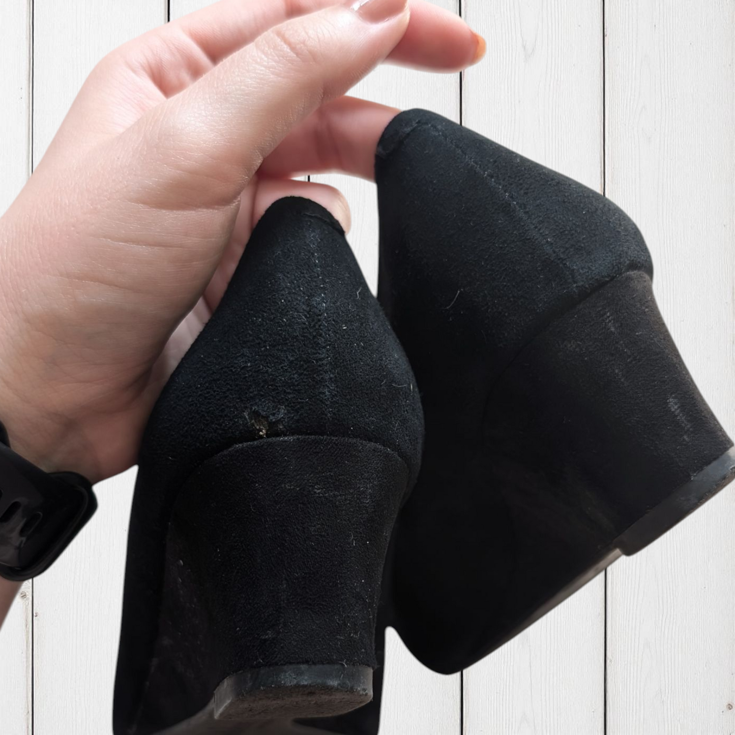 M&S Footglove Wide Fit Leather Wedges - Size 6.5