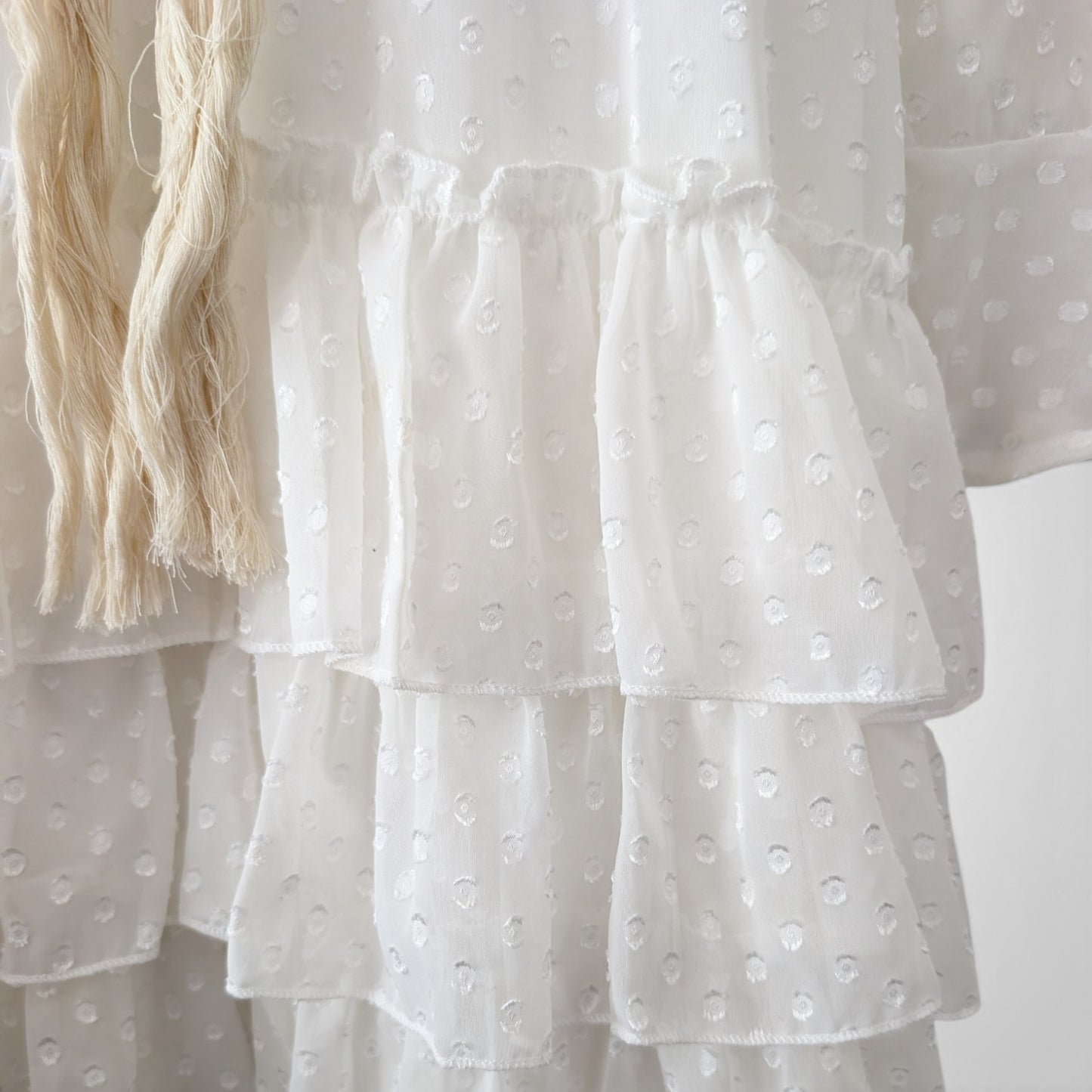 White Boho Tiered Mini Dress