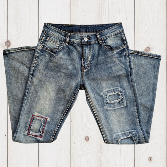 00s Patchwork Low-rise Jeans