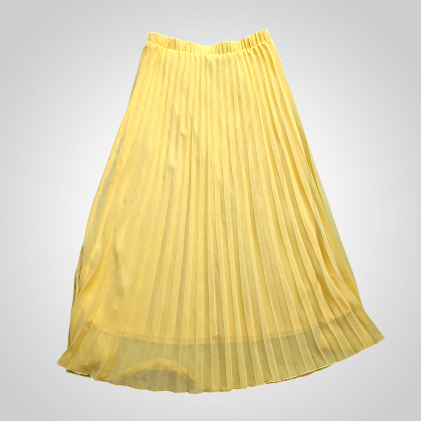 Butter Yellow Pleated Midi Skirt