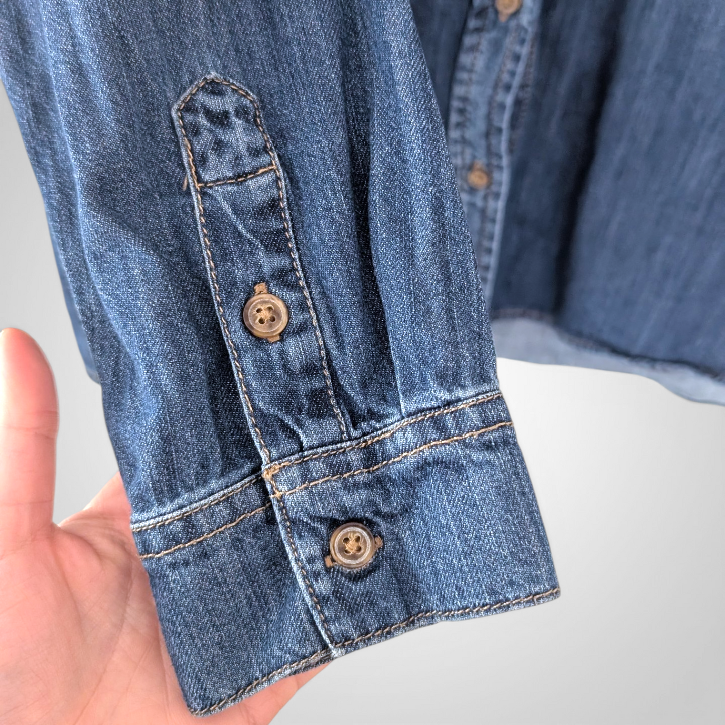 Next Blue Denim Long Sleeve Shirt
