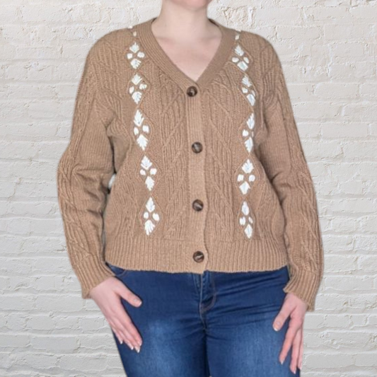 Brown Chunky Knit Cardigan