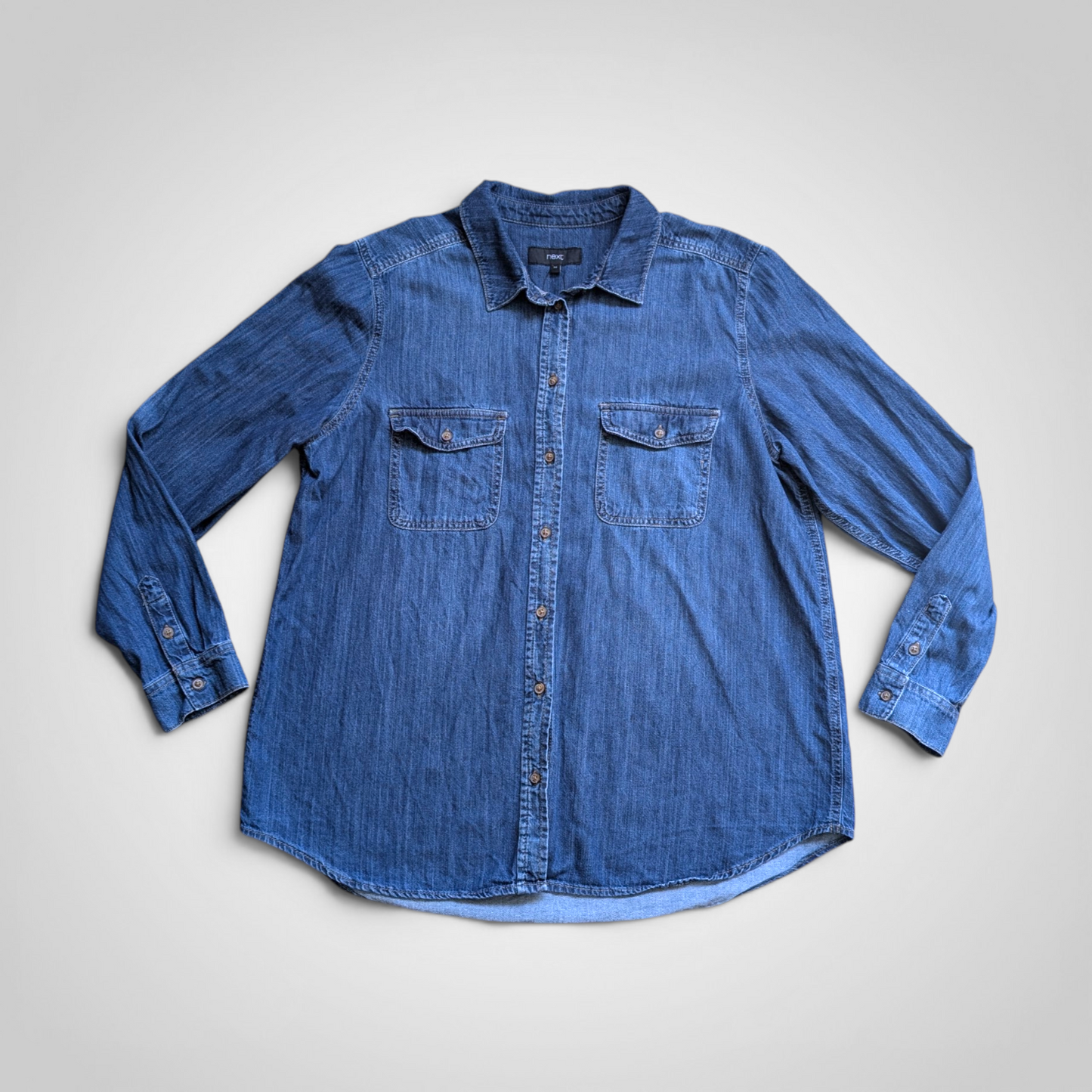 Next Blue Denim Long Sleeve Shirt