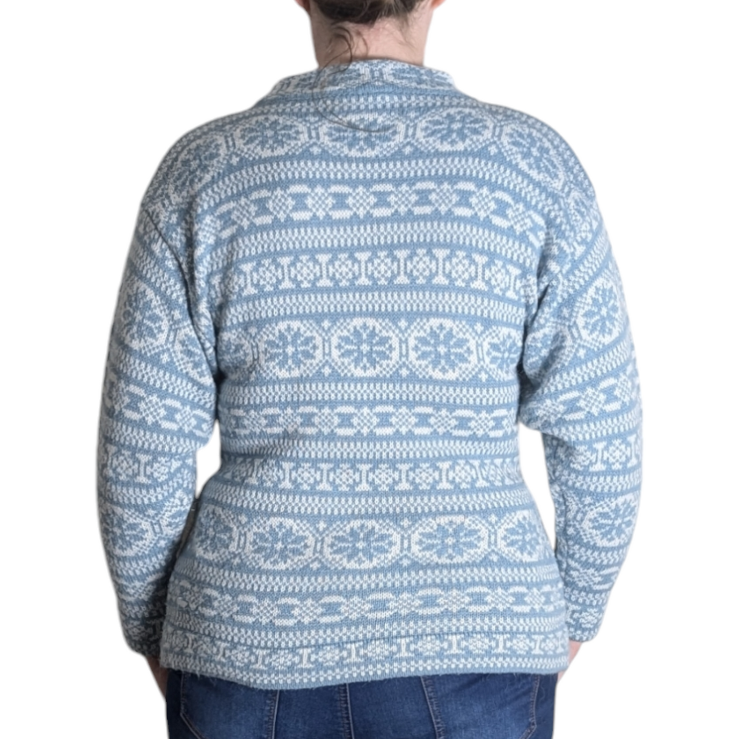 Vintage Baby Blue & White Winter Jumper