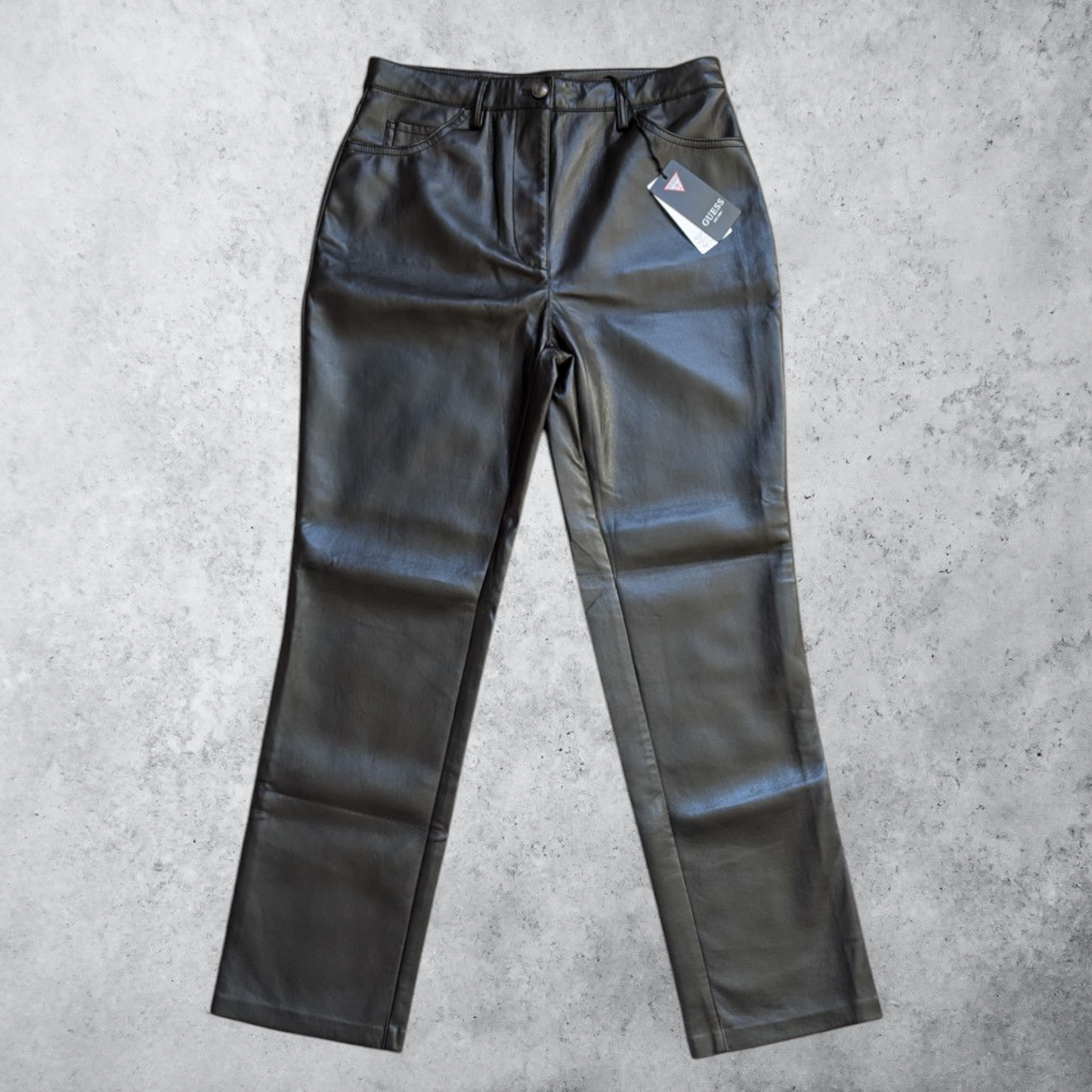 Guess Black Faux Leather Trousers