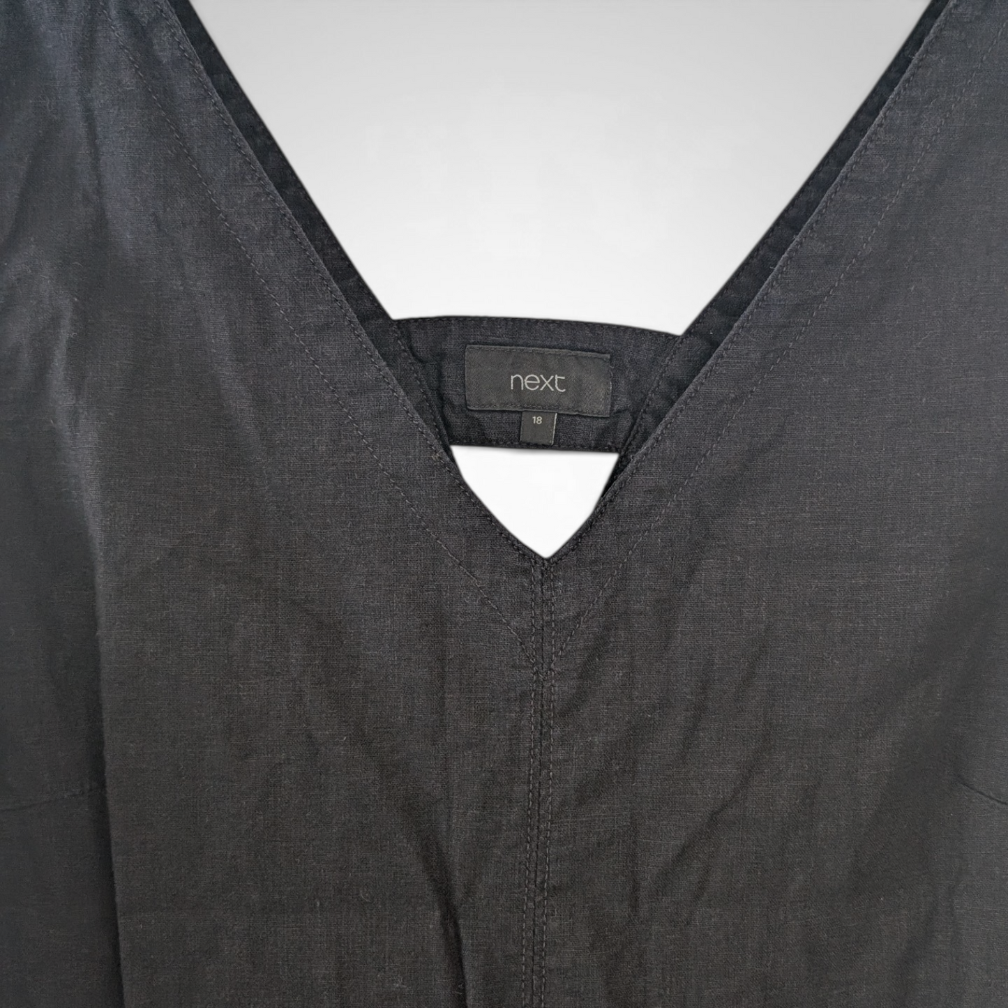 Next Linen Blend Black Dress