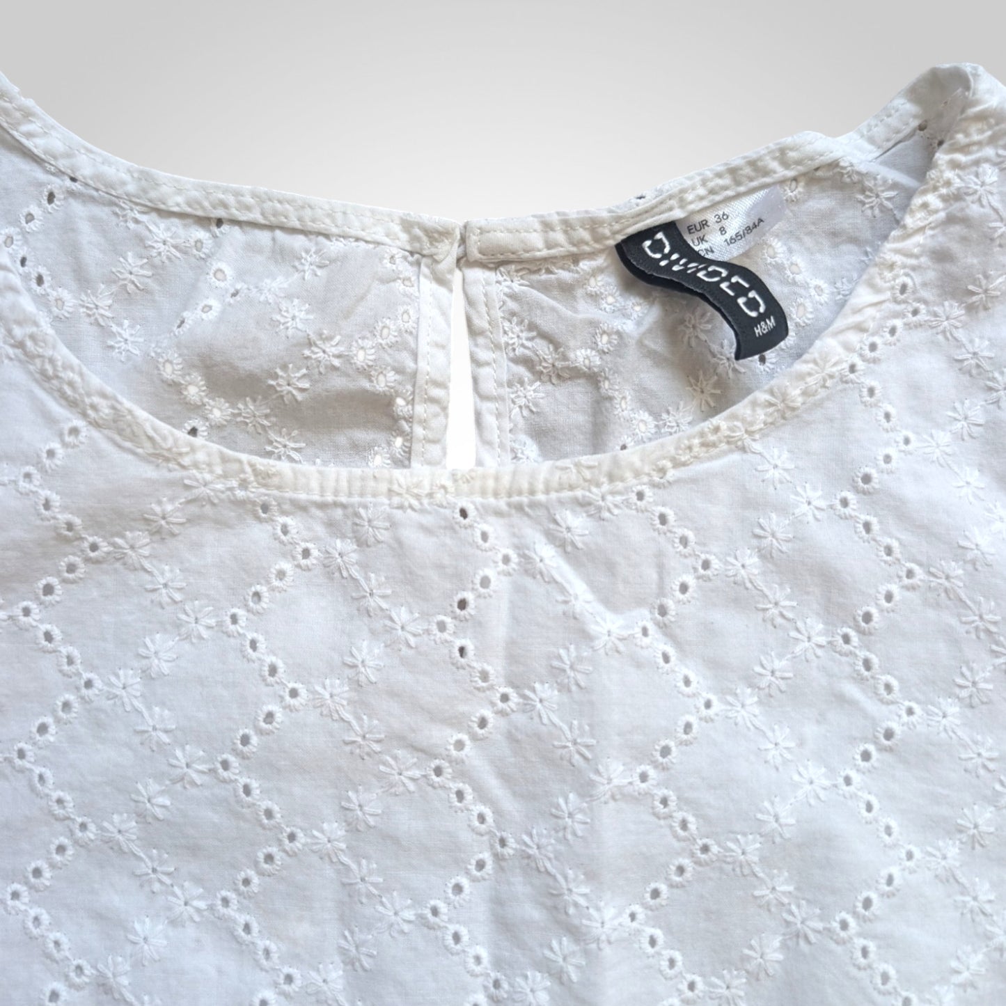White Broderie Anglaise Cotton Blouse