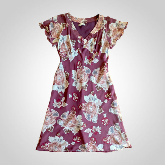 90s Floral Tea Dress