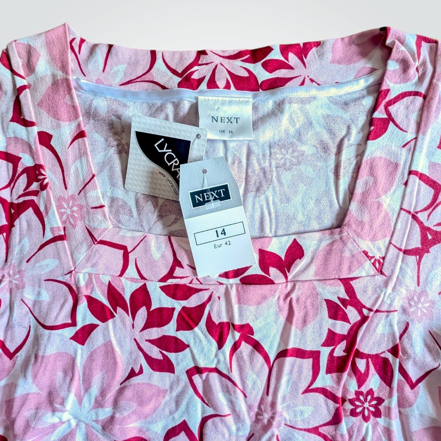 00s Pink Floral 3/4 Sleeve Top