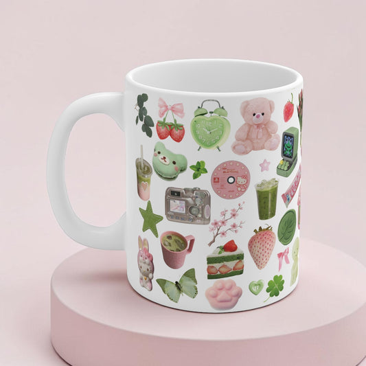 Matcha Angels Scrapbook Ceramic Mug