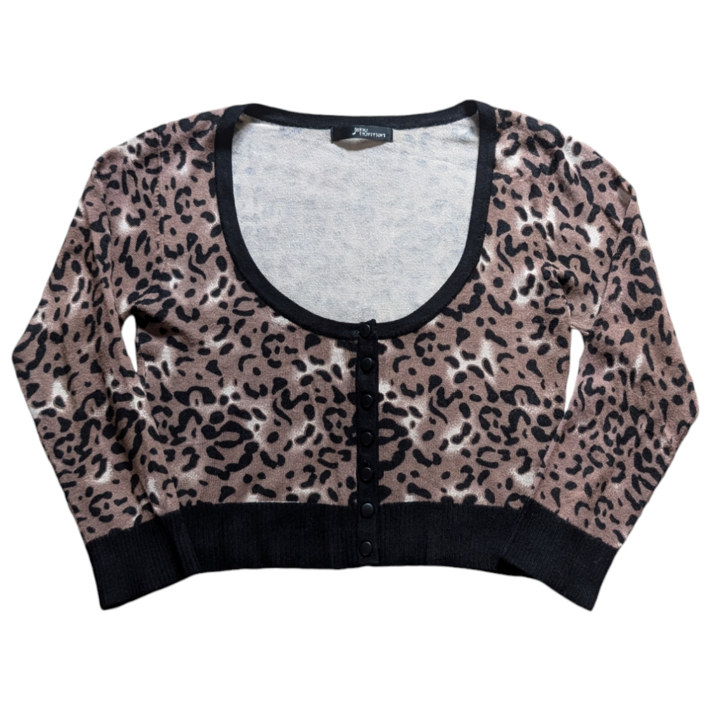 00's Jane Norman Leopard Cropped Cardigan