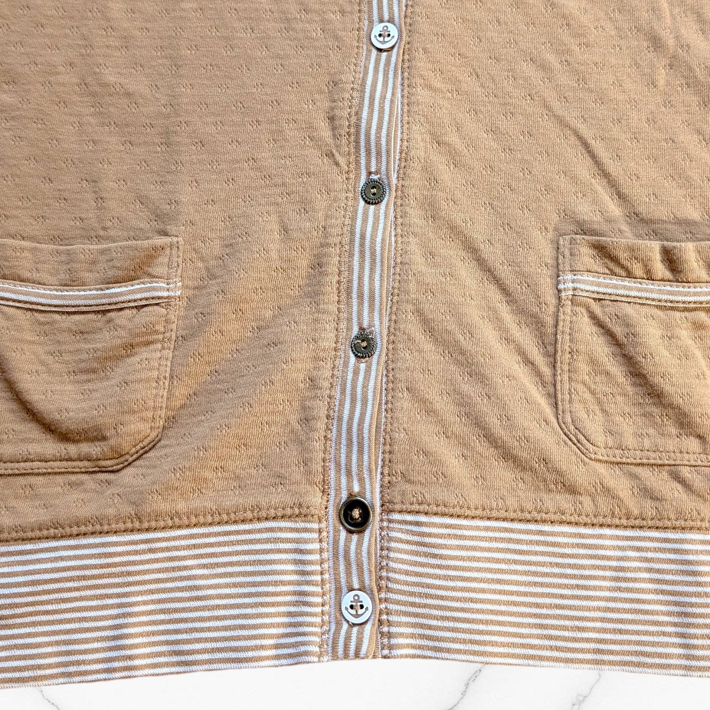 00's Tan Mixed-Knit Cardigan