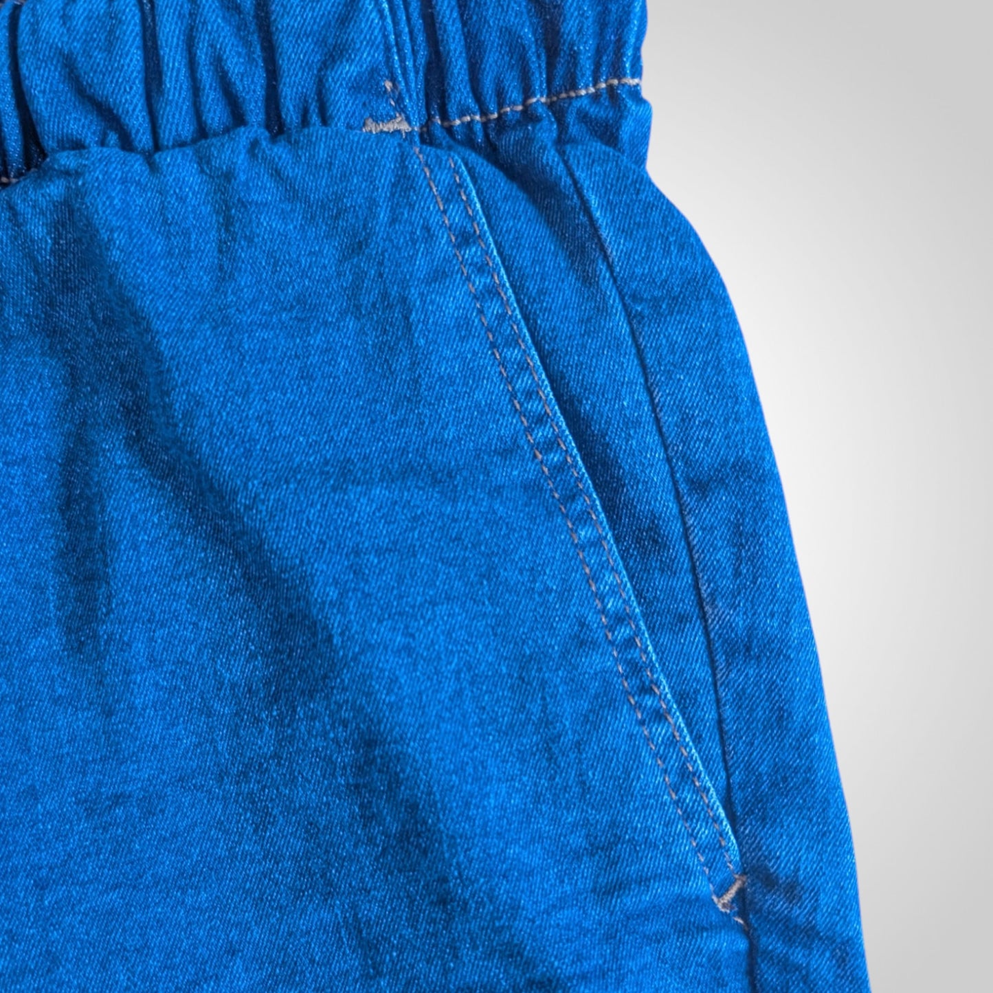 Blue Wash Denim Mom Shorts