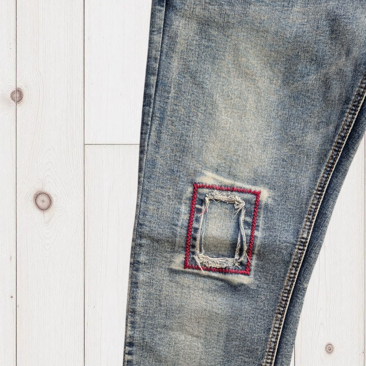 00s Patchwork Low-rise Jeans