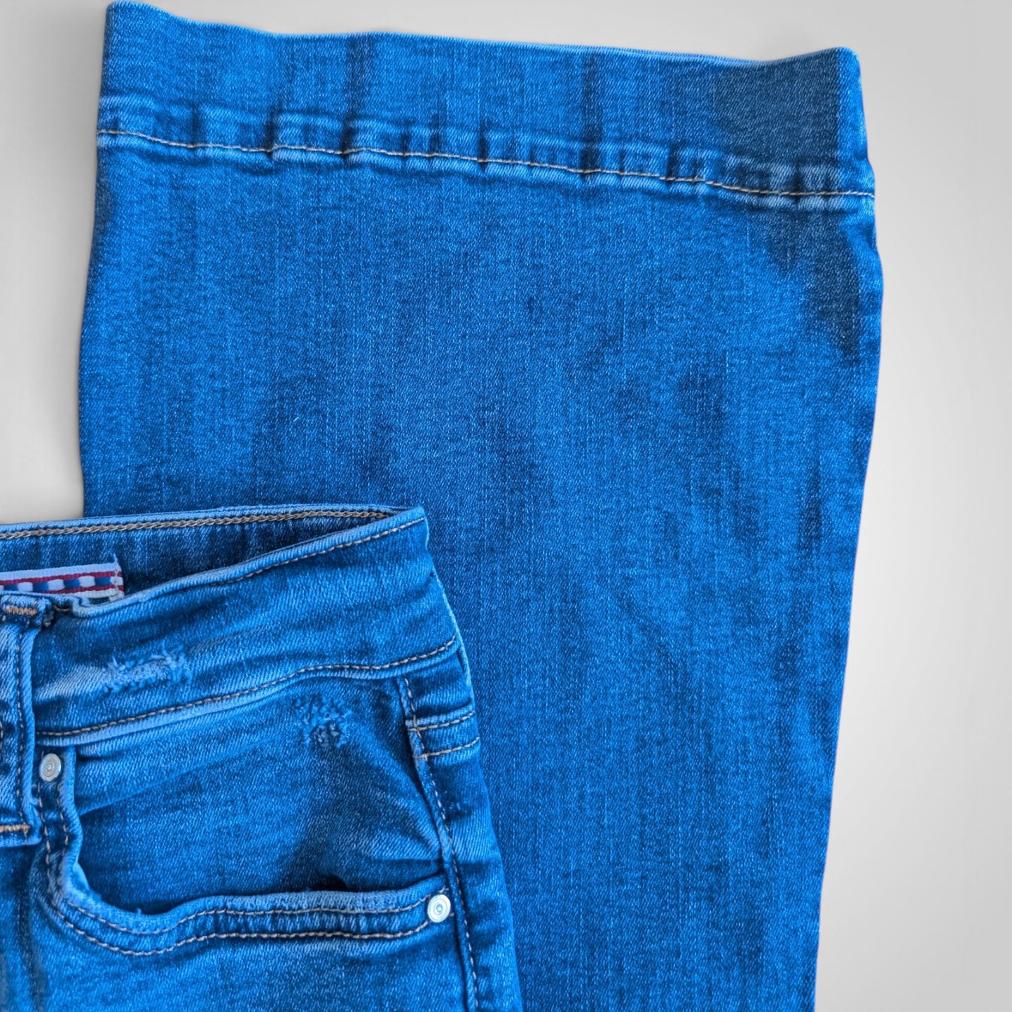 Blue High Waisted Flared Jeans | W24.5
