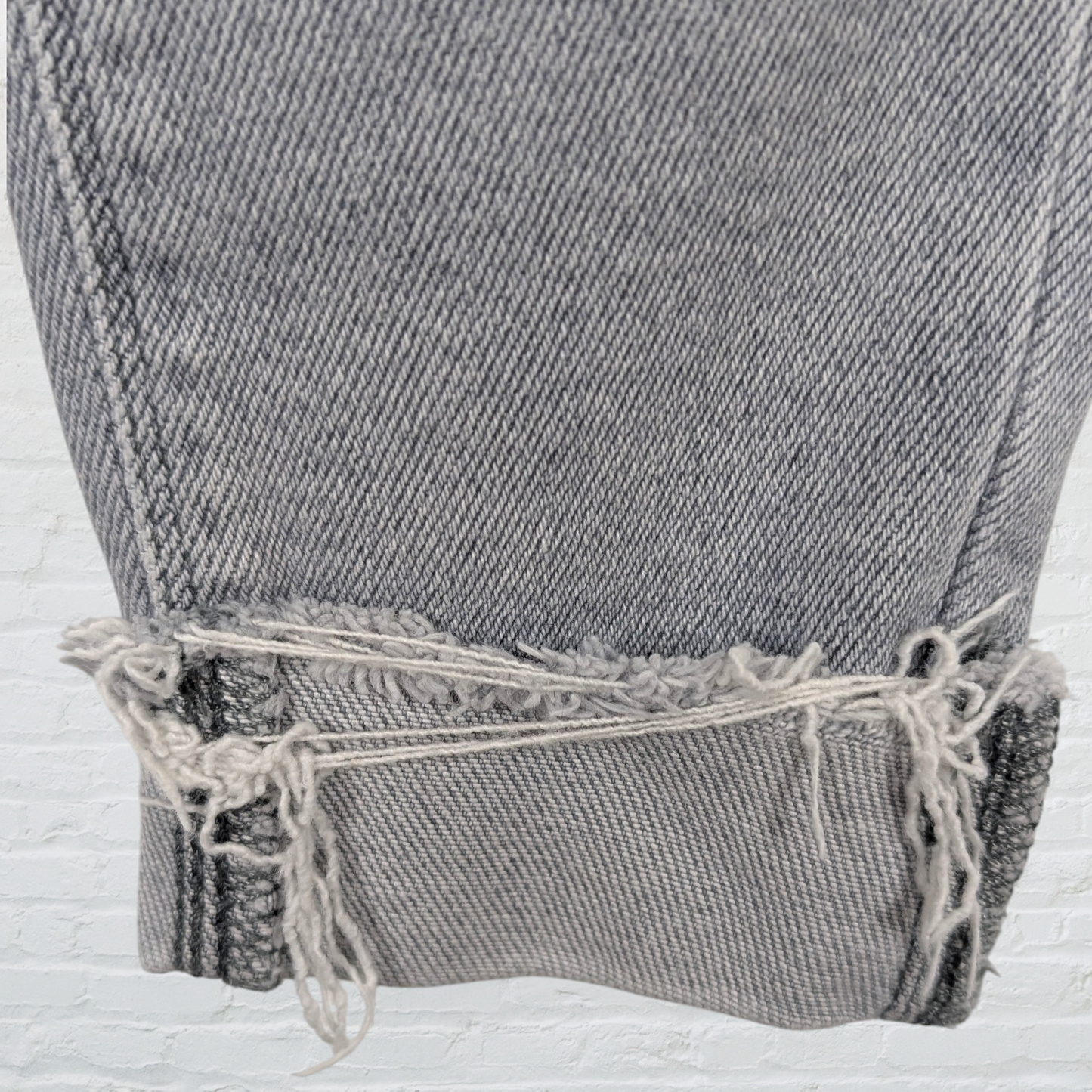 Faded Grey Distressed Skinny Denim Trousers