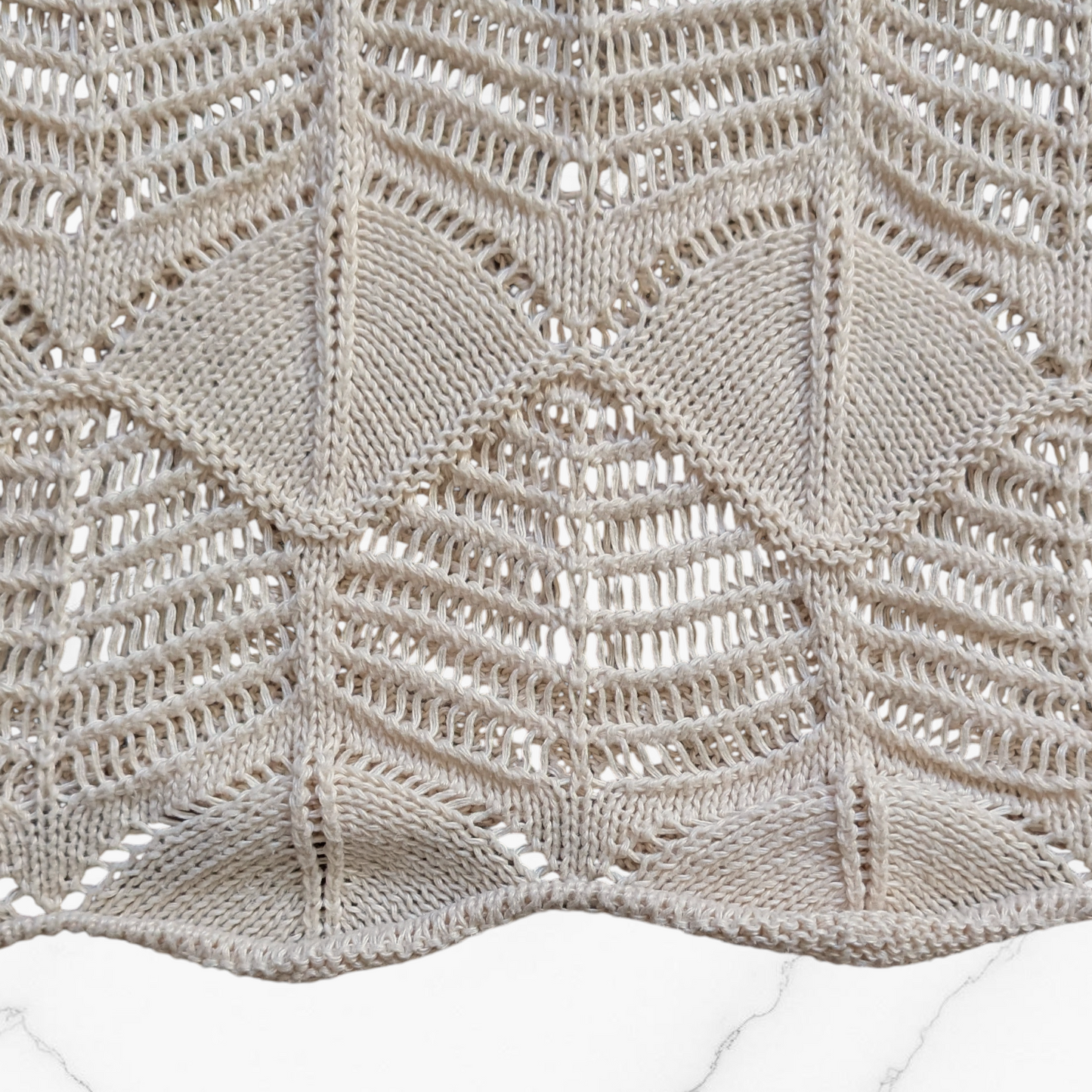 Beige Sand Crochet Open Knit Long Sleeve Top