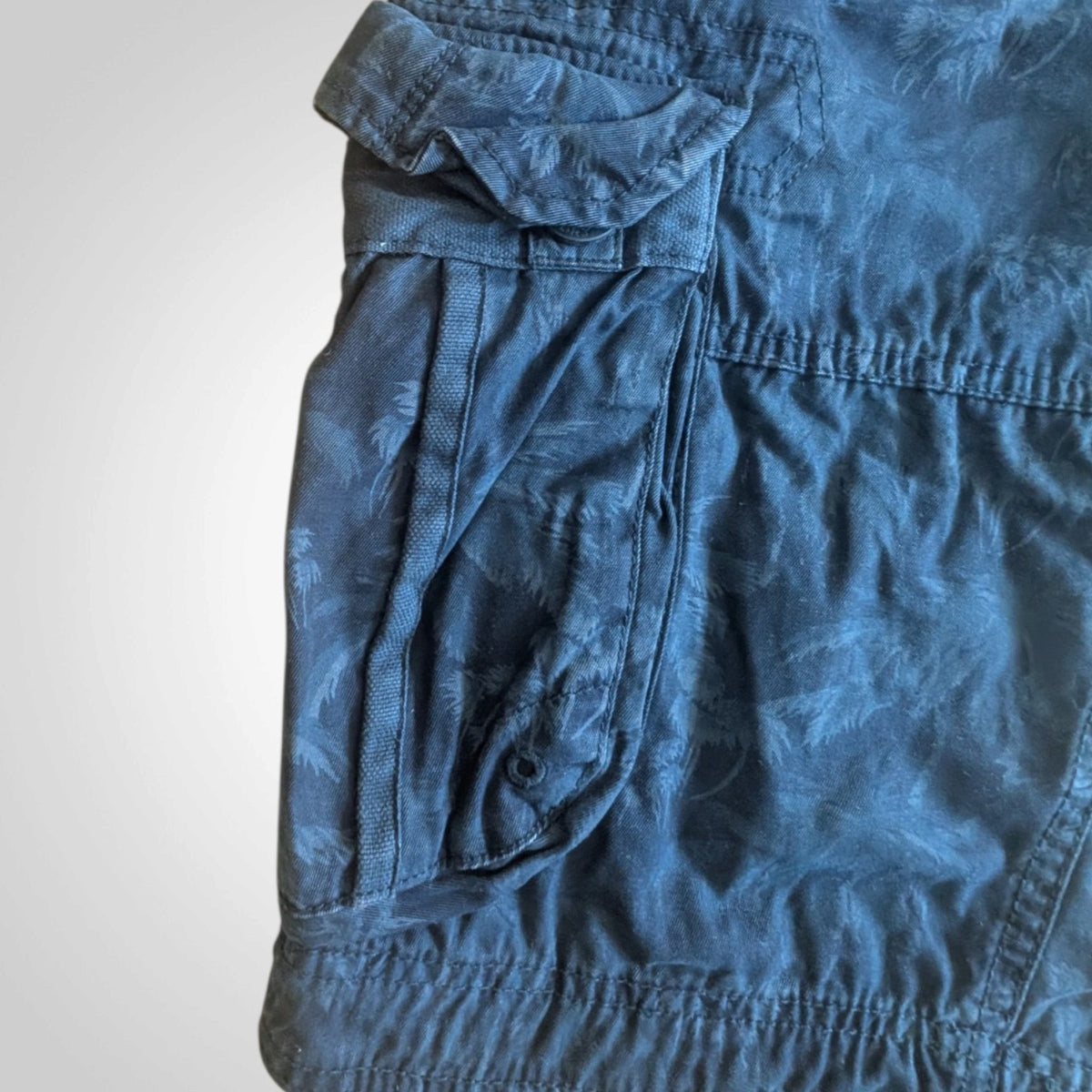 Men's Superdry Navy Palm Tree Print Cargo Shorts