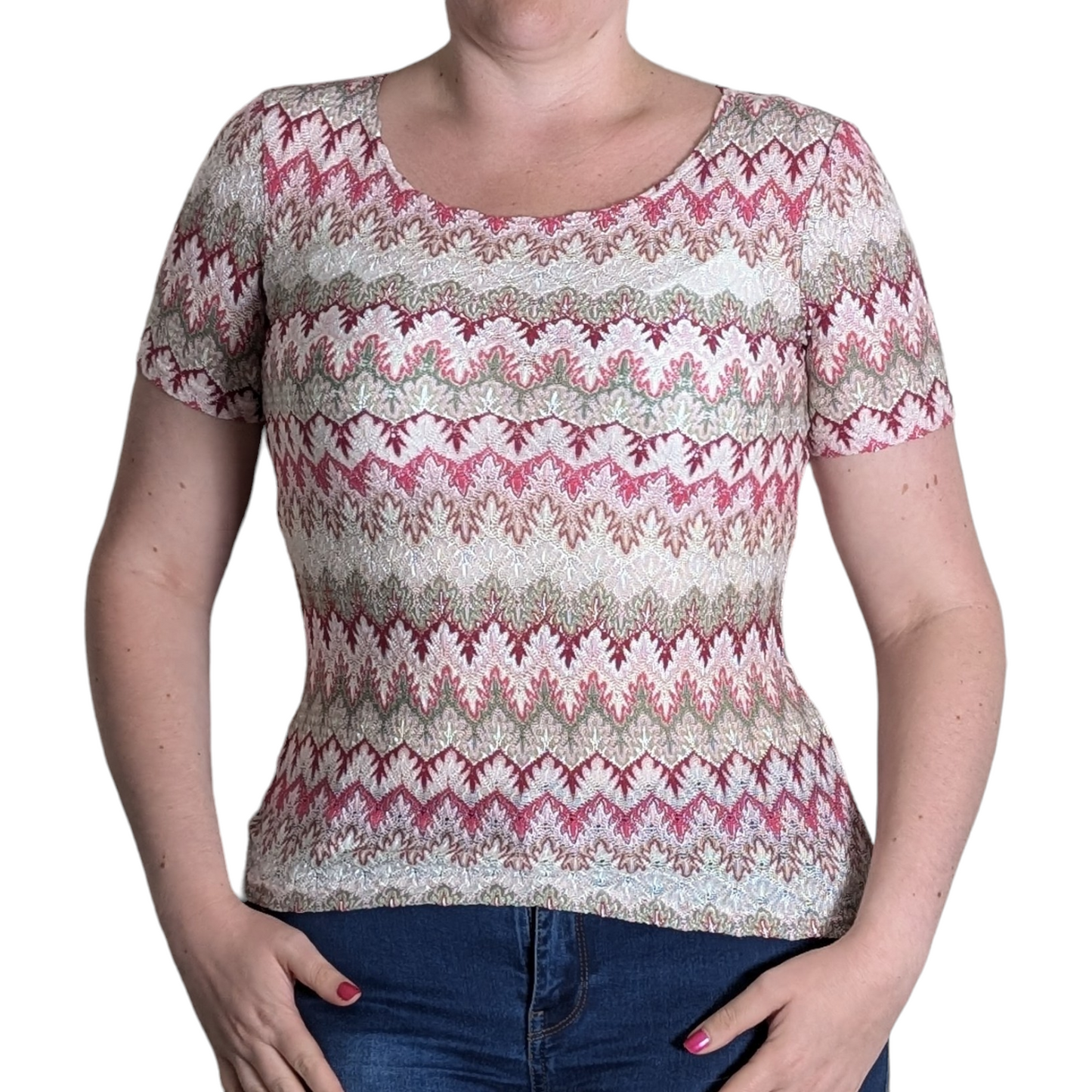 00's Pink Zigzag Top