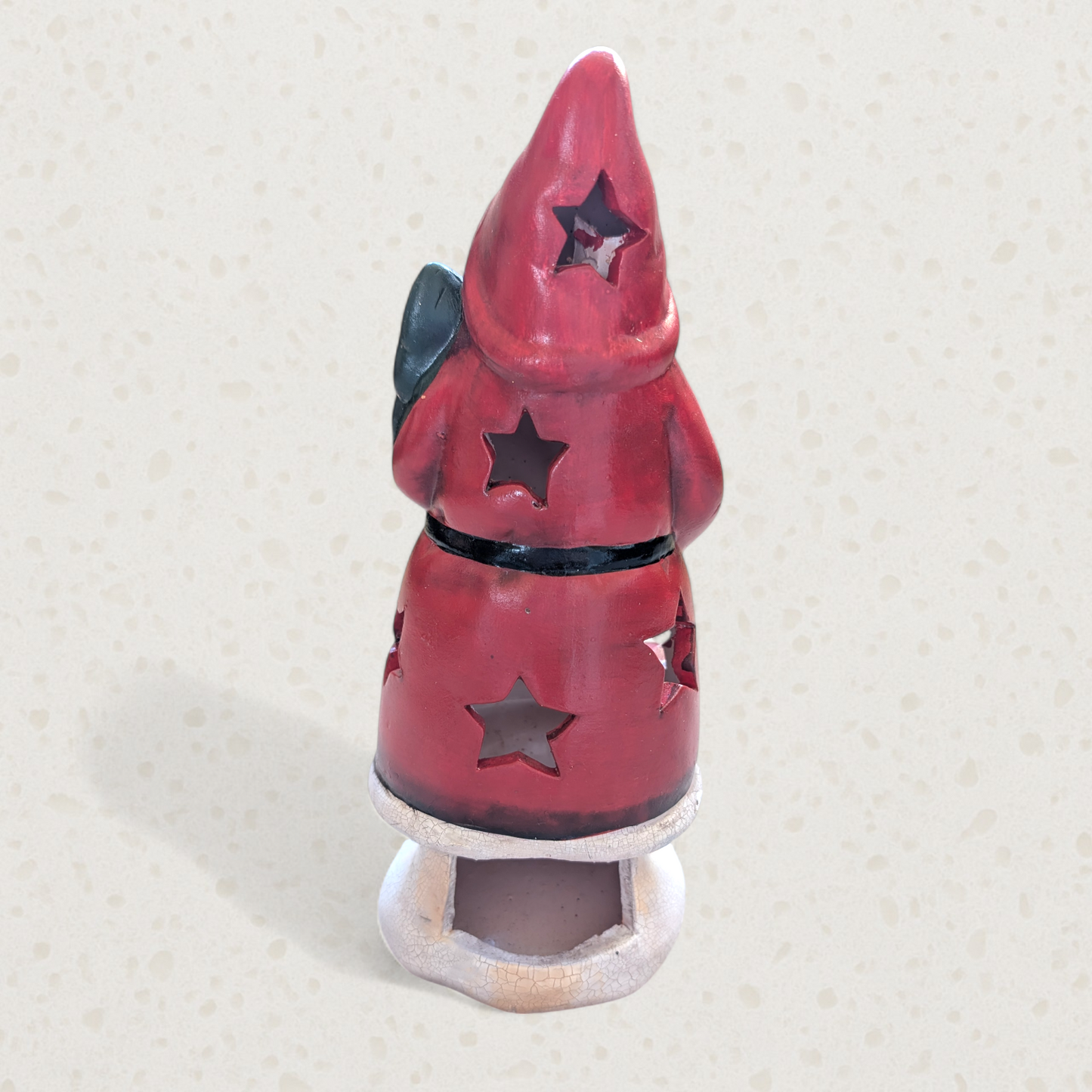 Vintage-Style Tall Ceramic Santa Claus Tea Light Holder