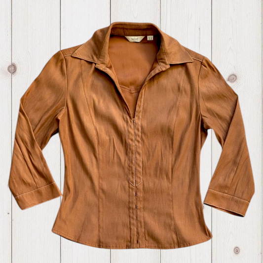 00's Tan Suedette Western Shirt