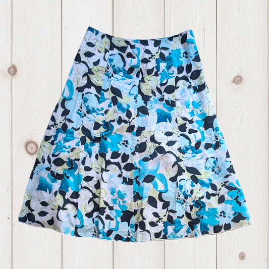 90s Floral Midi Skirt