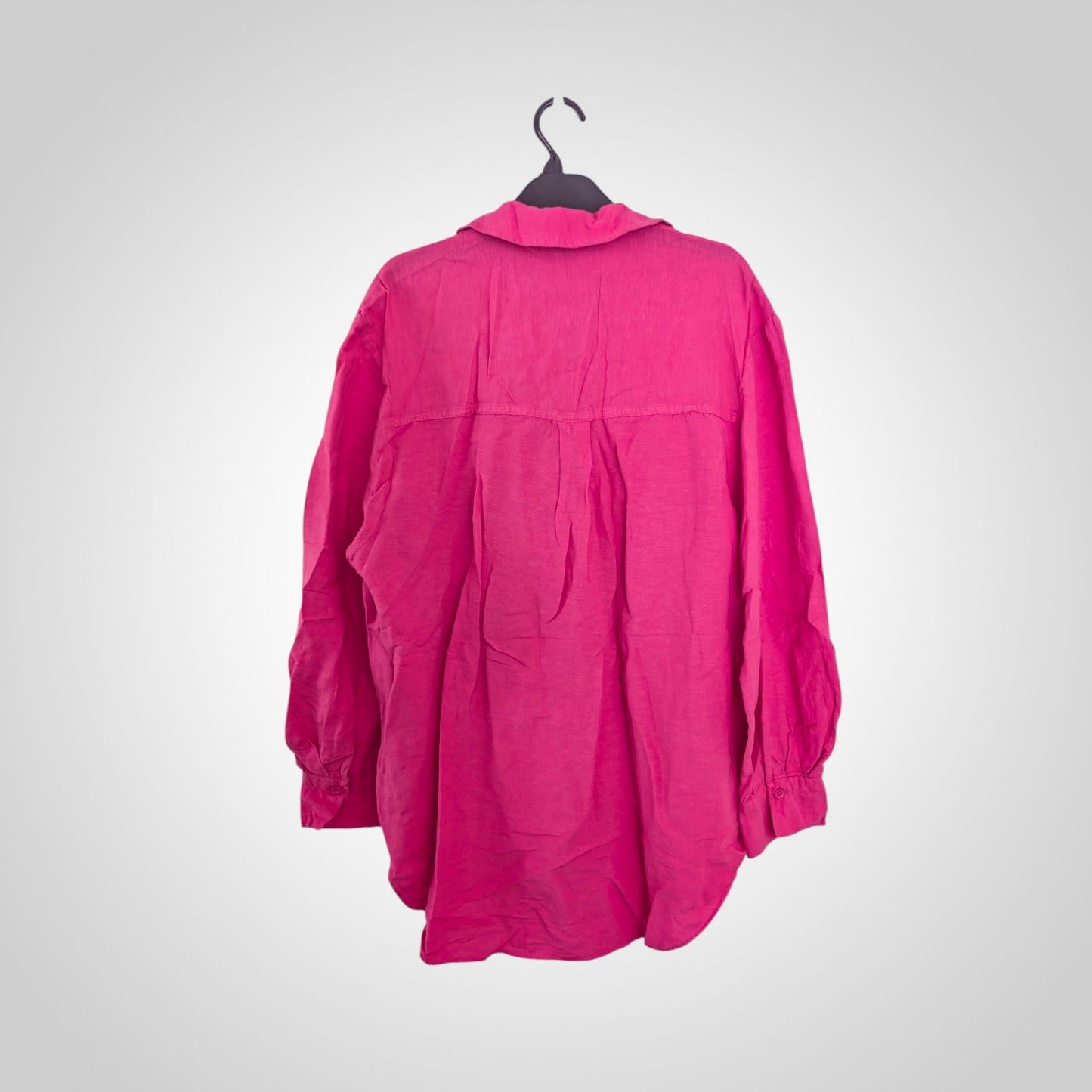 Pink Linen Blend Oversized Shirt
