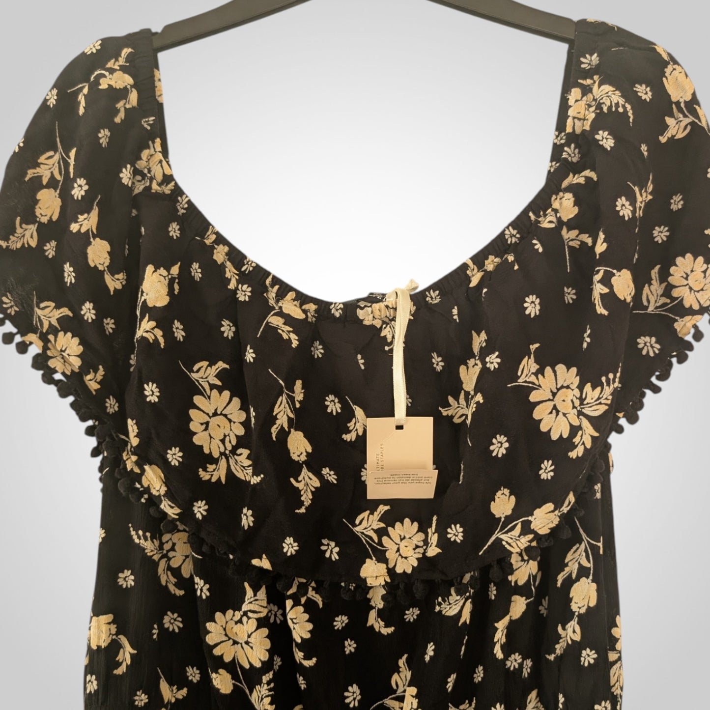 Capsule Black & Cream Floral Off The Shoulder Maxi Dress