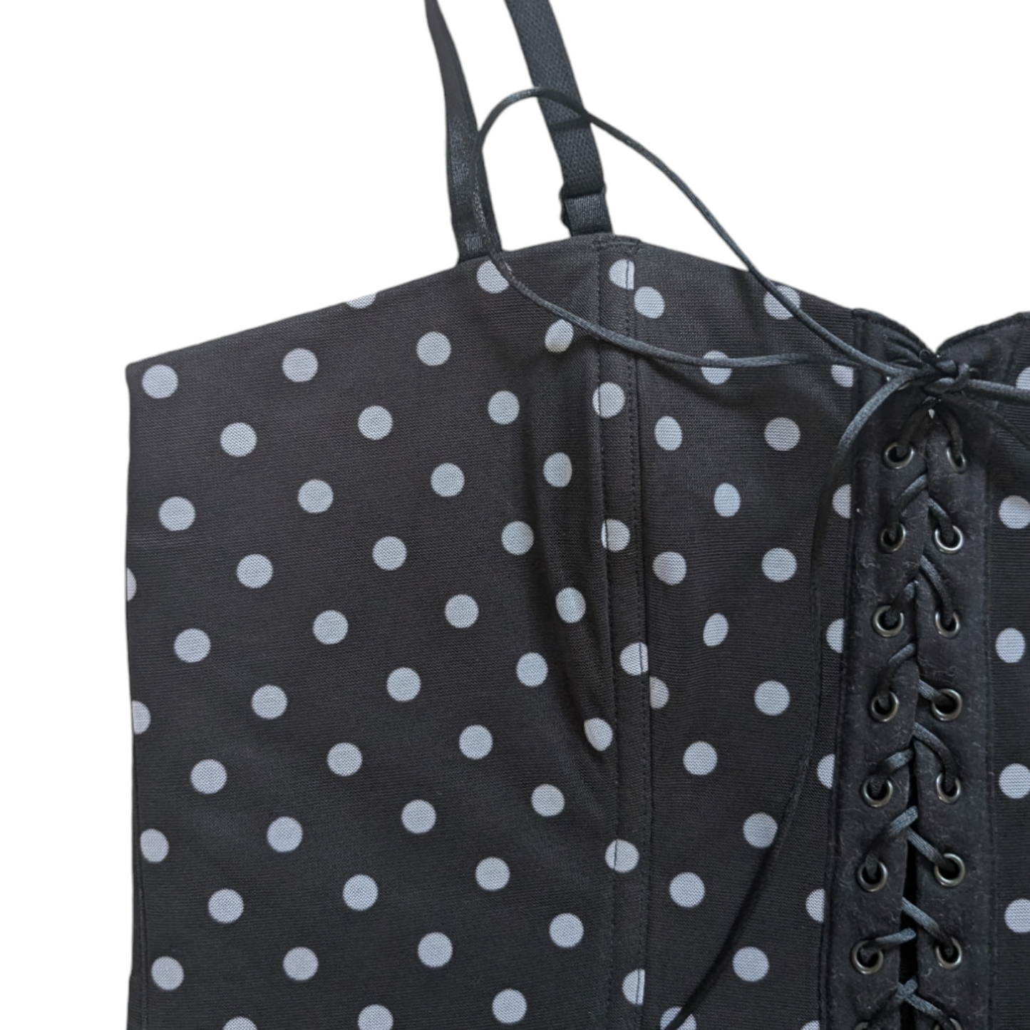 00's Black Polka Dot Corset