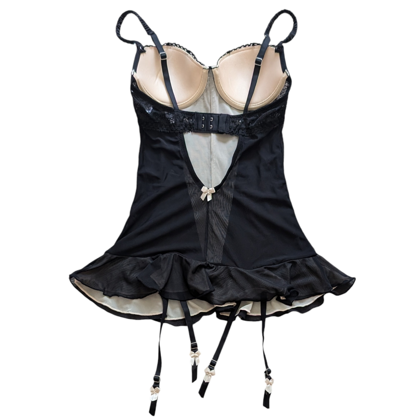 00's La Senza Black & Champagne Basque Top